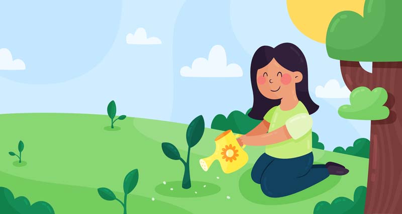 پس زمینه لایه باز کاشت نهال