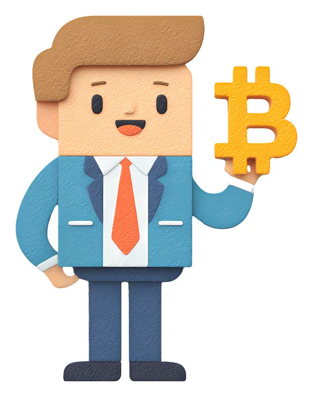 دانلود طرح مرد با علامت بیت کوین