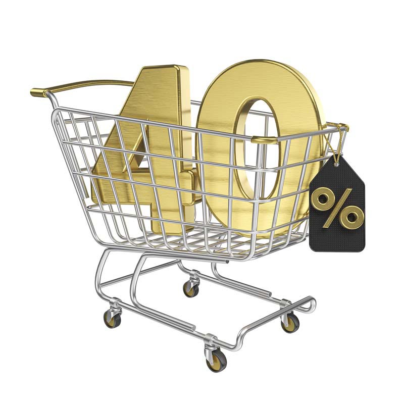 طرح گرافیکی از 40 درصد تخفیف سبد خرید