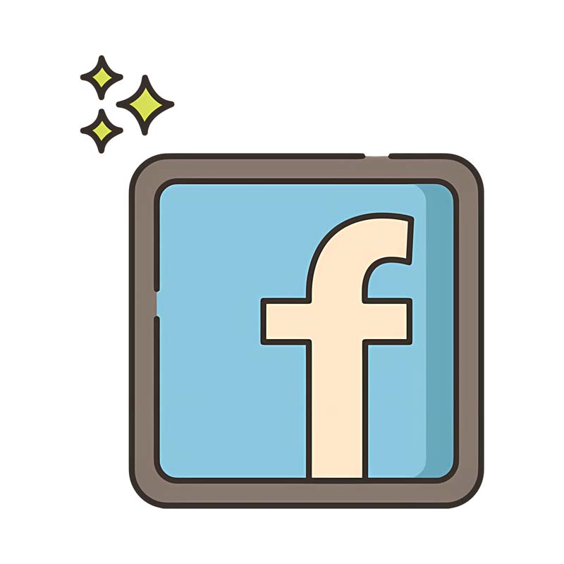 آیکون فیسبوک آبی روشن