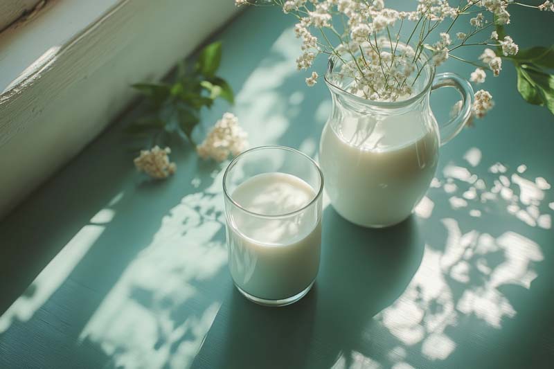 عکس با کیفیت از گل در پارچ شیر