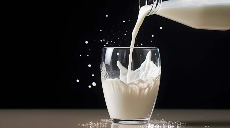 عکس لارج فرمت ریختن شیر از شیشه