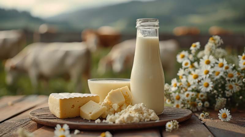 عکس لارج فرمت از شیشه شیر در چراگاه