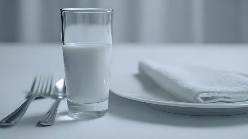 عکس لارج فرمت از لیوان دوغ و ظرف غذاخوری
