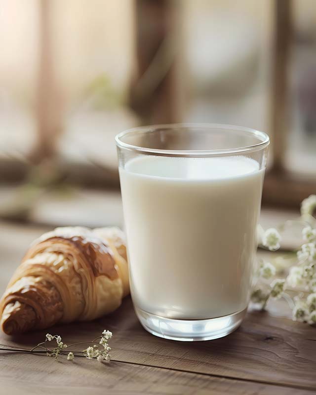 عکس زیبا از لیوان شیر و نان