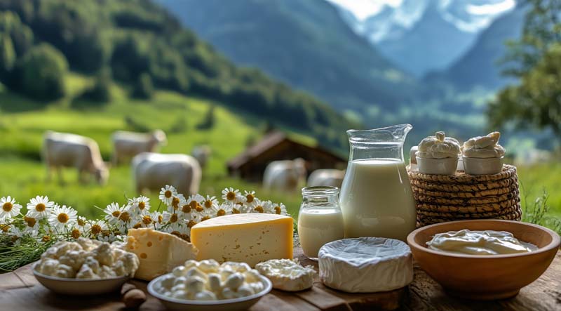 عکس زیبا از لبنیات در چراگاه