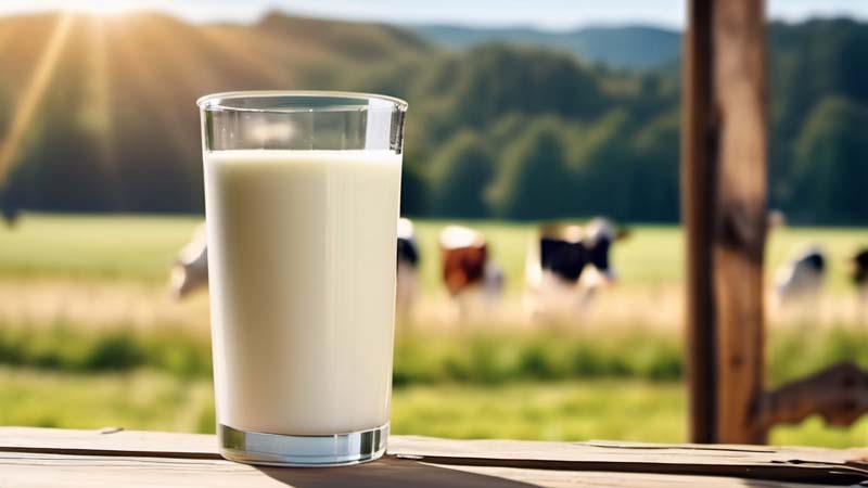 عکس زیبا از لیوان شیشه پر از شیر