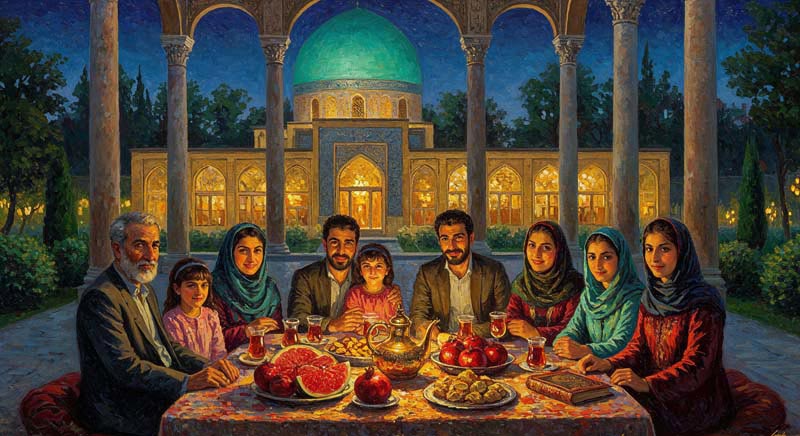 دانلود تصویر هنری شب یلدا در فضای باز