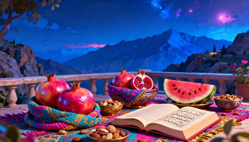 دانلود تصویر با کیفیت نقاشی سفره یلدا