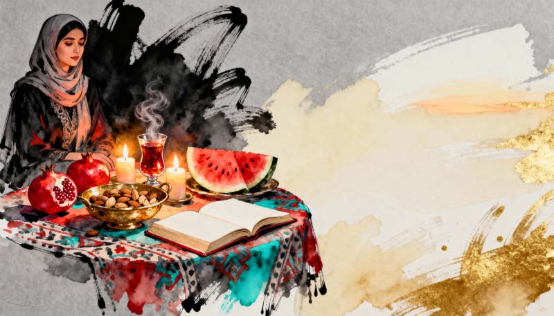 دانلود تصویر گرافیکی نقاشی دختر یلدا