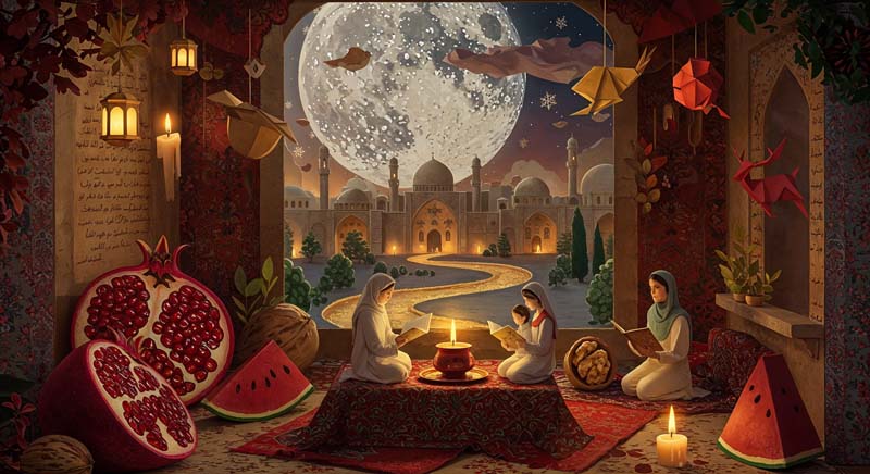 تصویر گرافیکی جشن یلدا فانتزی