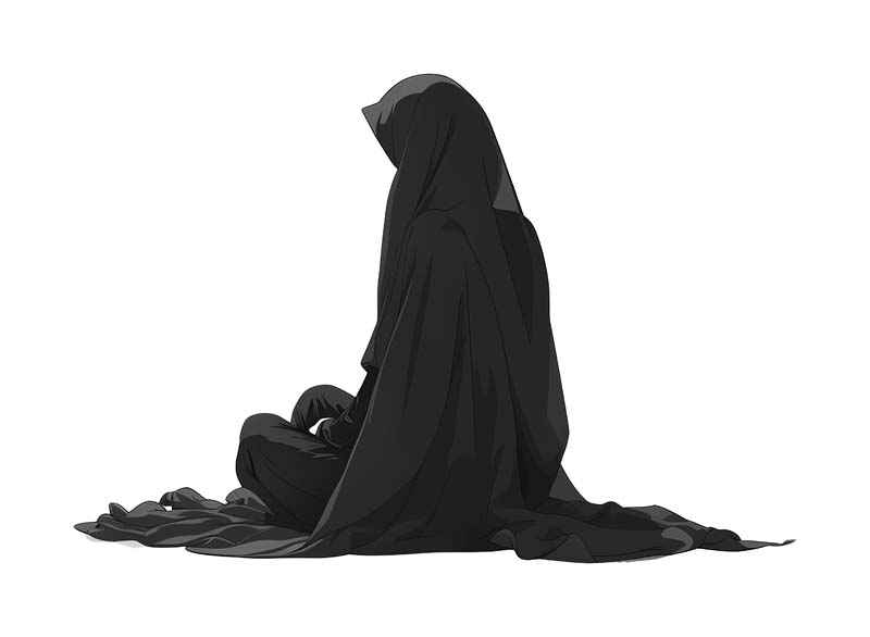 دانلود طرح زیبای گرافیکی خانم چادری در حال دعا