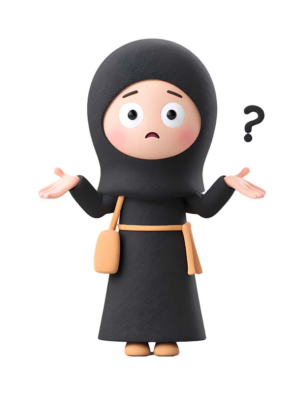 دانلود طرح زیبای گرافیکی دختر باحجاب با سوال