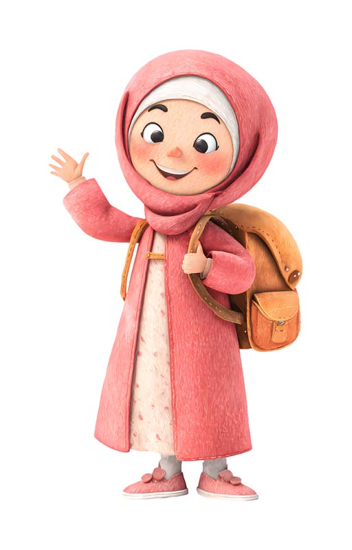 دانلود طرح زیبای گرافیکی دختر محصل با لباس صورتی