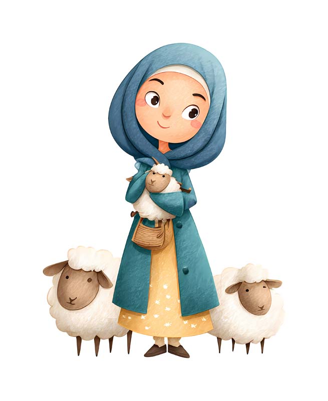 دانلود طرح زیبای گرافیکی دختر با گوسفندان