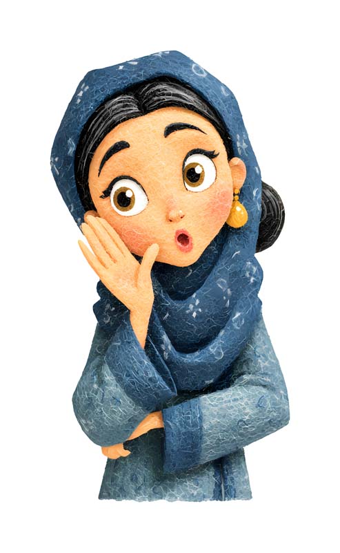 دانلود طرح زیبای گرافیکی خانم محجبه با روسری آبی