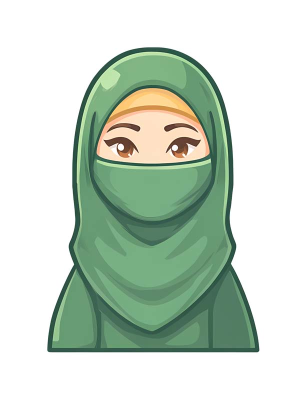 دانلود طرح زیبای گرافیکی خانم محجبه با روبنده