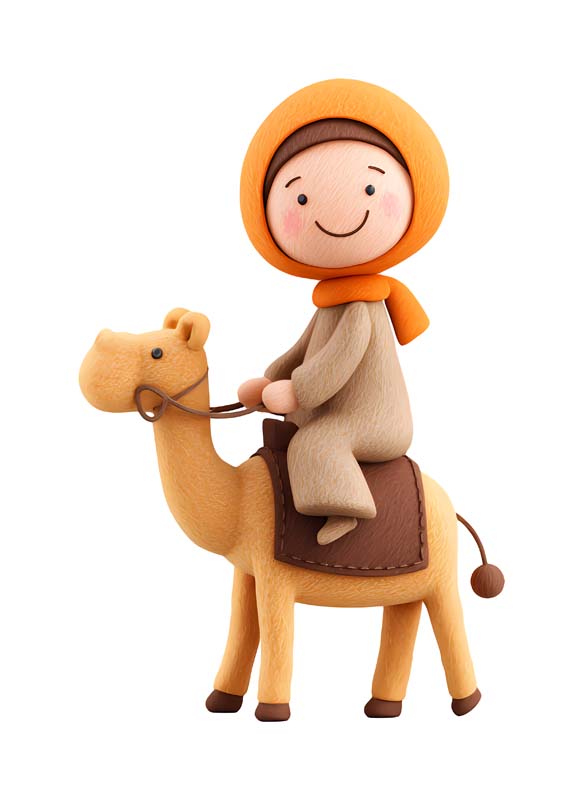 دانلود طرح زیبای گرافیکی خانم محجبه روی شتر