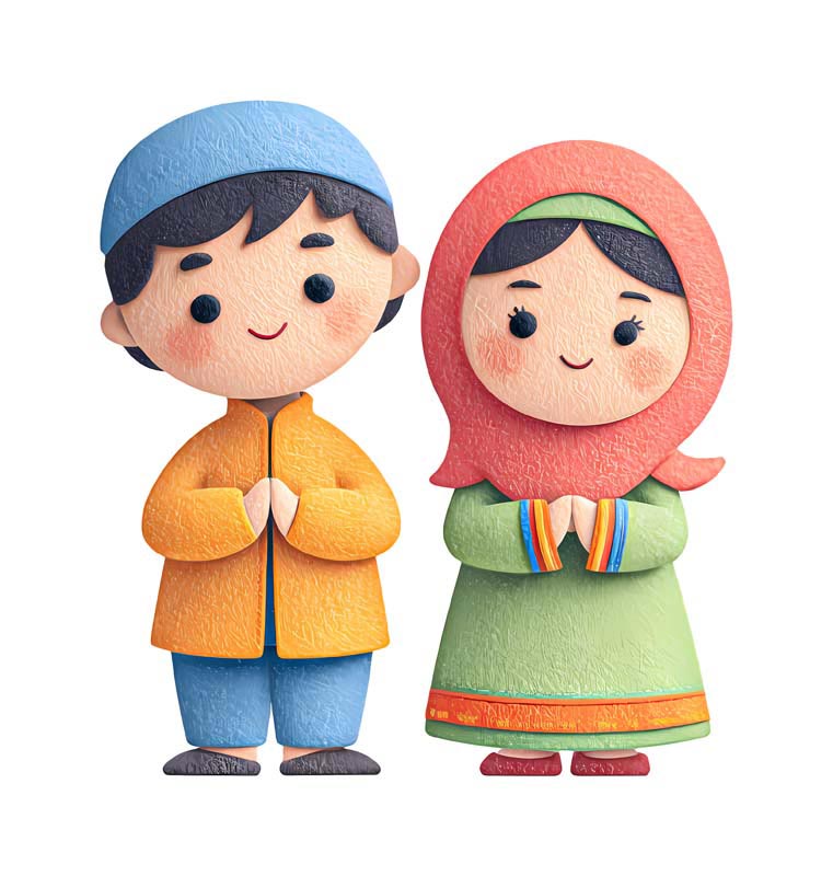 دانلود طرح زیبای گرافیکی دختر و پسر مومن