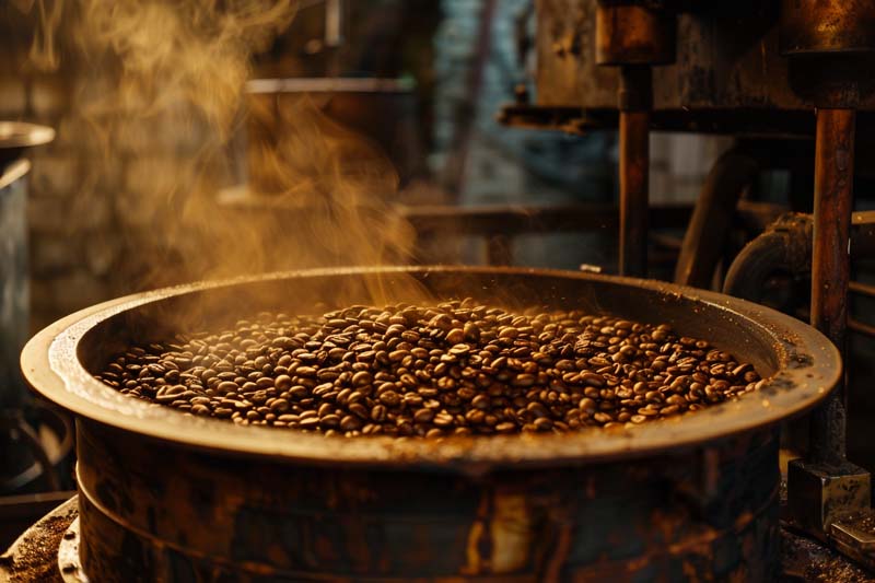 عکس زیبا از بو دادن قهوه در ظرف مسی
