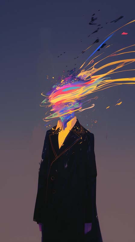 تصویر هنری نقاشی انتزاعی آدم