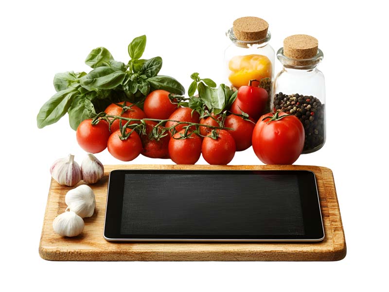 طرح دوربری شده موبایل و لوازم آشپزی