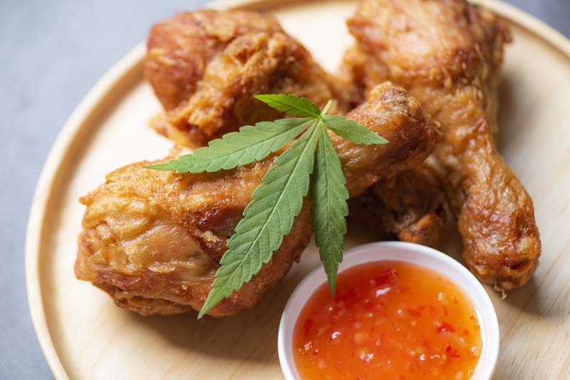 عکس فوق العاده از  مرغ سوخاری و برگ