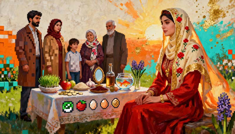 دانلود عکس گرافیکی سفره عید نوروز زیبا
