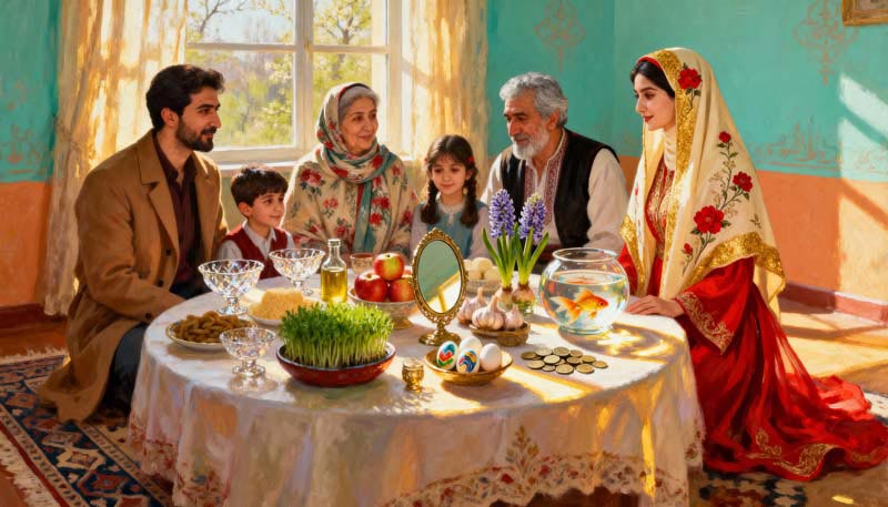 دانلود عکس گرافیکی تحویل سال نو با خانواده