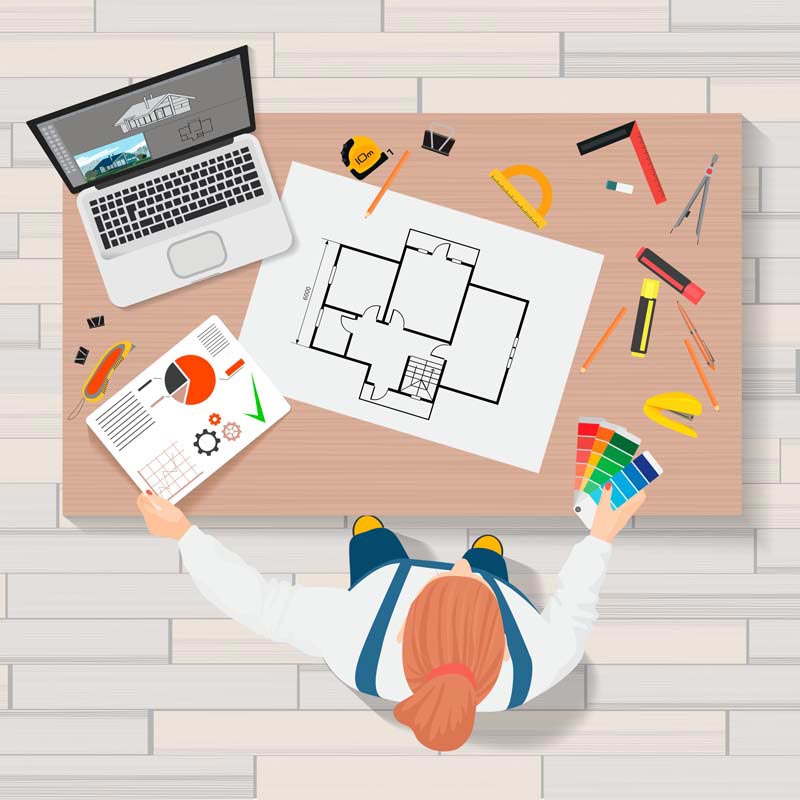 دانلود وکتور مفهومی مهندس نقشه کشی