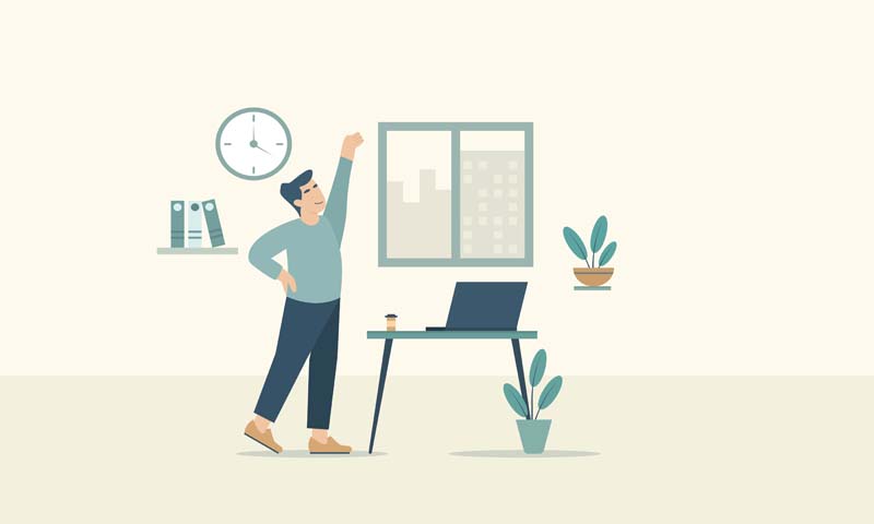 دانلود وکتور مفهومی ورزش در زمان کار