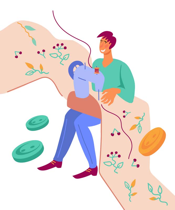 دانلود وکتور مفهومی خیاطی