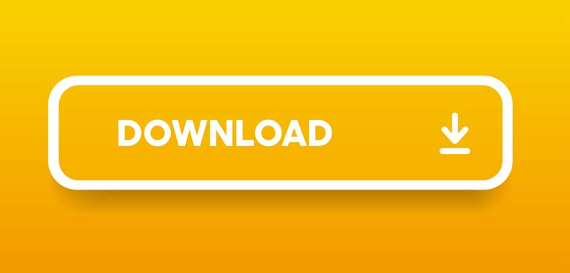 طرح لایه باز دکمه دانلود زرد