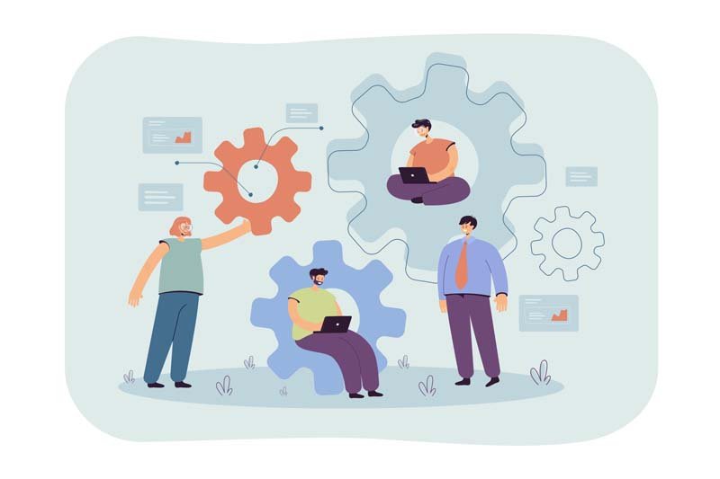 دانلود وکتور مفهومی کار تیمی و تنظیمات