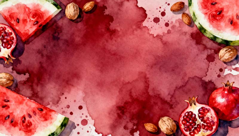 دانلود عکس پس زمینه نقاشی شب یلدا قرمز