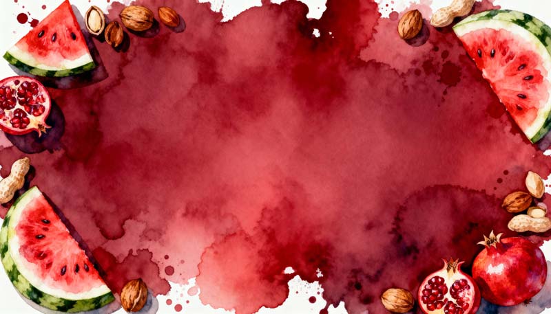 دانلود عکس پس زمینه نقاشی شب یلدا سرخ