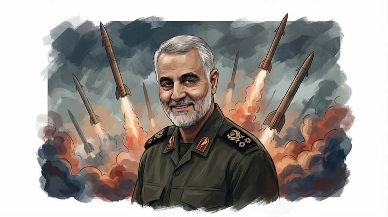 دانلود تصویر باکیفیت سردار سلیمانی و موشک جنگی