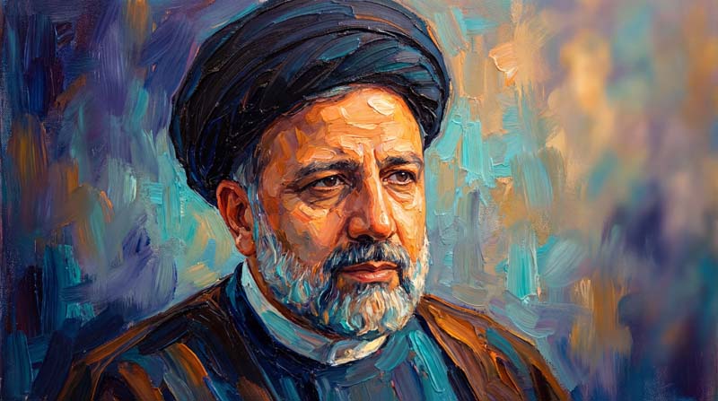 تصویر نقاشی شهید جمهور رئیسی