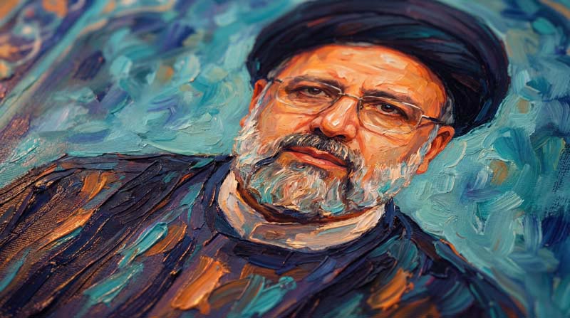 تصویر نقاشی شهید آیت الله رئیسی