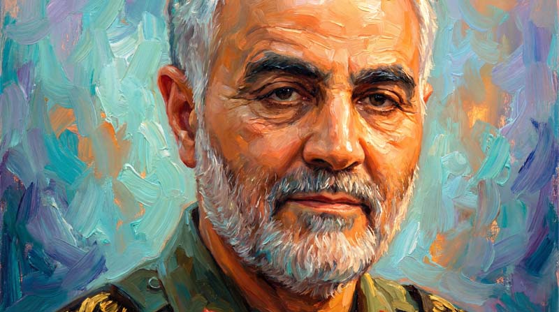 تصویر نقاشی شهید حاج قاسم سلیمانی