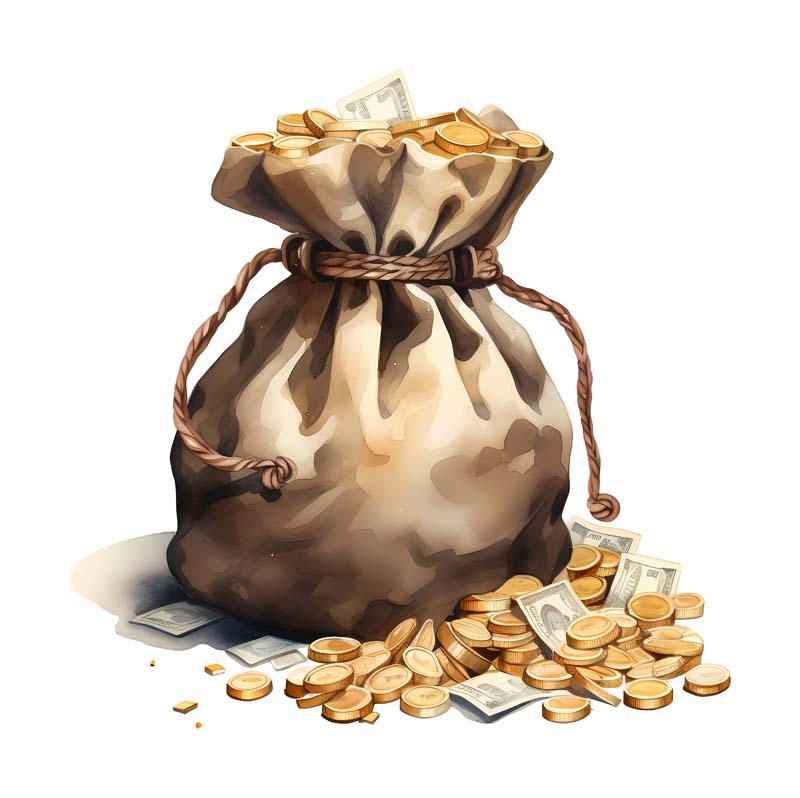 دانلود طرح گونی سکه و پول