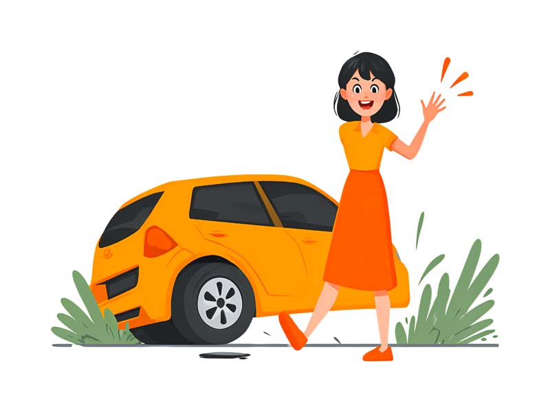 دانلود طرح خانم و ماشین کارتونی