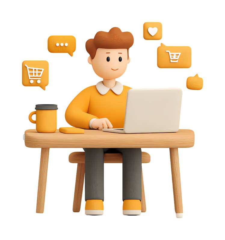 دانلود طرح مرد در حال خرید اینترنتی