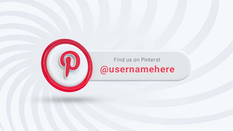 طرح لایه باز دکمه پینترست قرمز و سفید