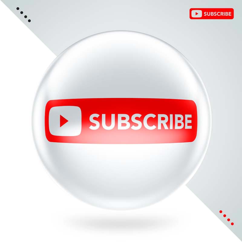 طرح لایه باز دکمه سابسکرایب یوتیوب