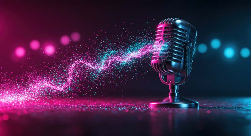 تصویر هنری پس زمینه میکروفون