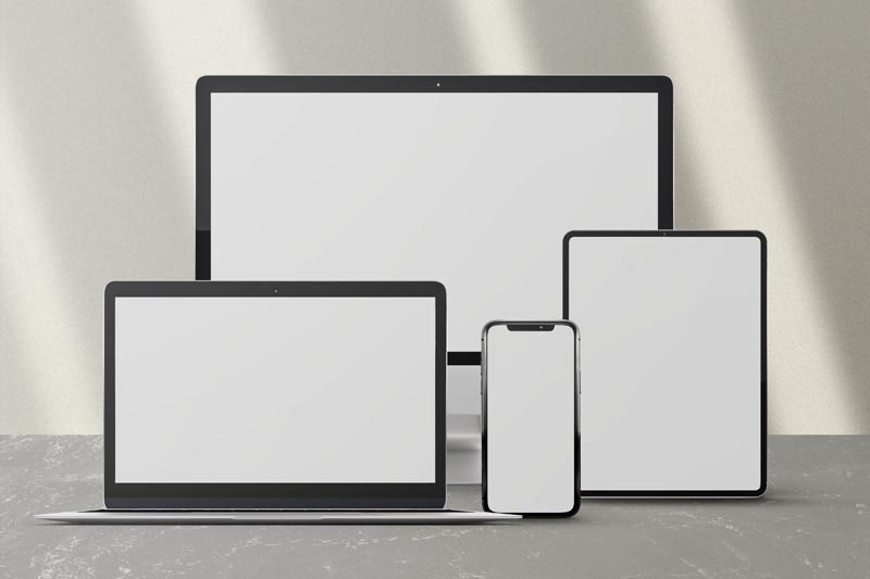 طرح موکاپ لایه باز کالاهای دیجیتال