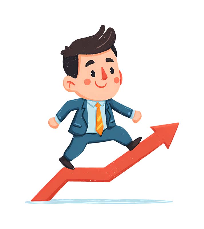 دانلود طرح مرد کارتونی روی نمودار رشد