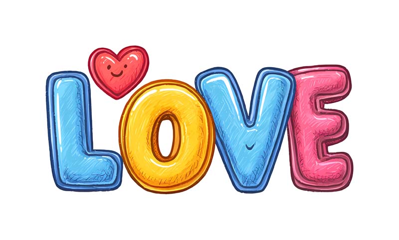 دانلود طرح نوشته LOVE با قلب