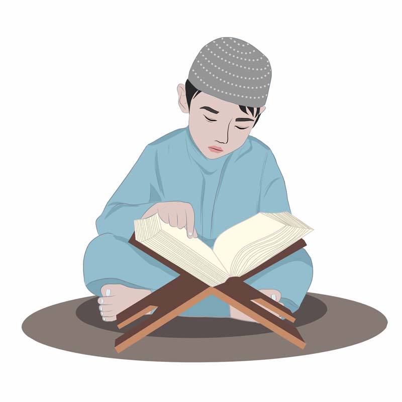 دانلود طرح لایه باز پسر در حال قرائت قرآن